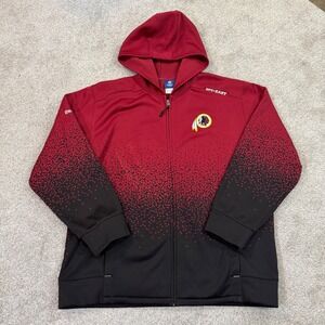Reebok NFL Onfield Washington Redskins Full Zip Hoodie Mens XL Burgundy Black